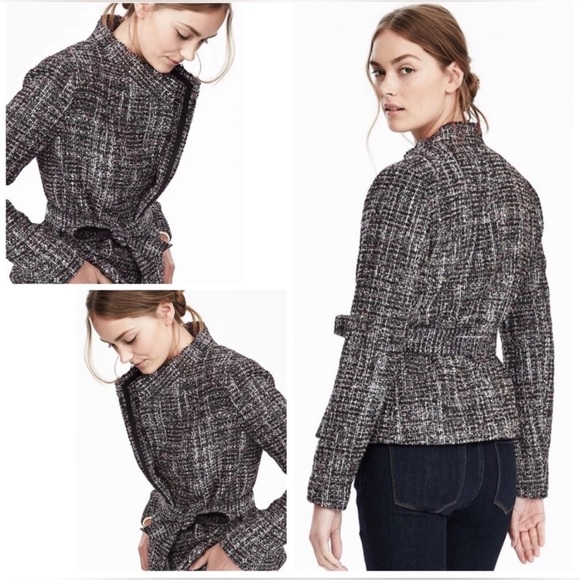 Banana Republic Raw Cut Wrap Tweed Blazer - Picture 2 of 3